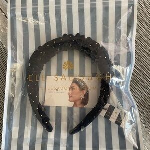 Lele Sadoughi Jet Dot Velvet Kelly Headband